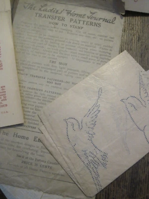 VTG LOT IRON-ON EMBROIDERY TRANSFERS FROM WORKBASKETLADIES HOME JOURNAL - Image 1 of 4