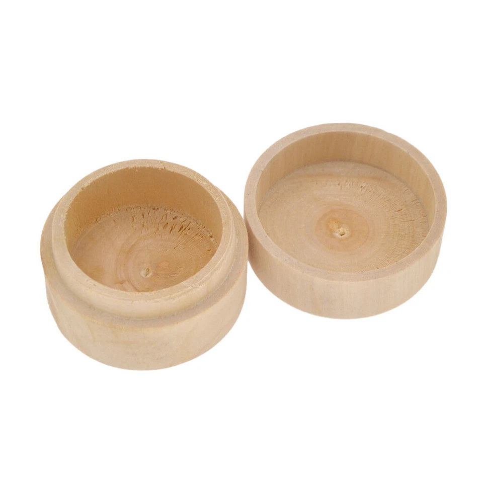 10Pcs Round Storage Box Wooden Personalized Ring Bracelet Necklace Gift Holder - Image 1 of 4