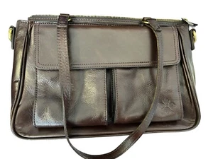 Borsa a tracolla Patricia Nash caffè pelle marrone borsa doppia tasca - Foto 1 di 14