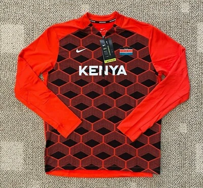 Nike Top Shirt  1/2-Zip Team Kenya Element Olympics Red CV0379 Men's XXL - Image 1 of 4