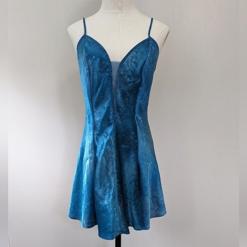 UNDERCOVER Abito Slip Vintage Victoria's Secret Raso Blu Taglia P Etichetta Golf