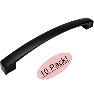 *10 Pack* Cosmas Cabinet Hardware Flat Black Arch Cabinet Pulls - #616-160FB - Picture 1 of 1