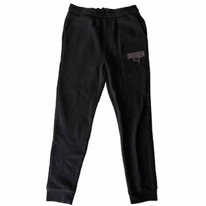 Puma Kids Black Sweatpants Boys Size Unisex Kids L 14/16 Joggers w/ Pockets - Picture 1 of 7