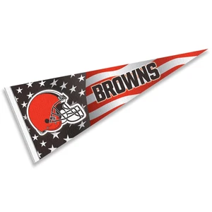 Cleveland Browns Nation USA Americana Stars and Stripes Pennant Banner Flag - Picture 1 of 4