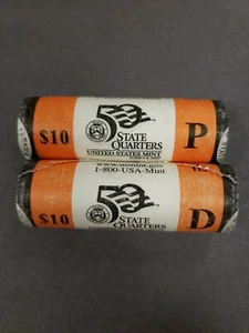 2003-P&D $10 Mint Wrapped Illinois State Quarter Roll - Philadelphia/Denver UNC - Picture 1 of 3