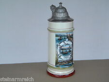 c1900 ant.1 Liter BIERKRUG LINDAU BODENSEE Lithophanie Bodenbild beerstein stein