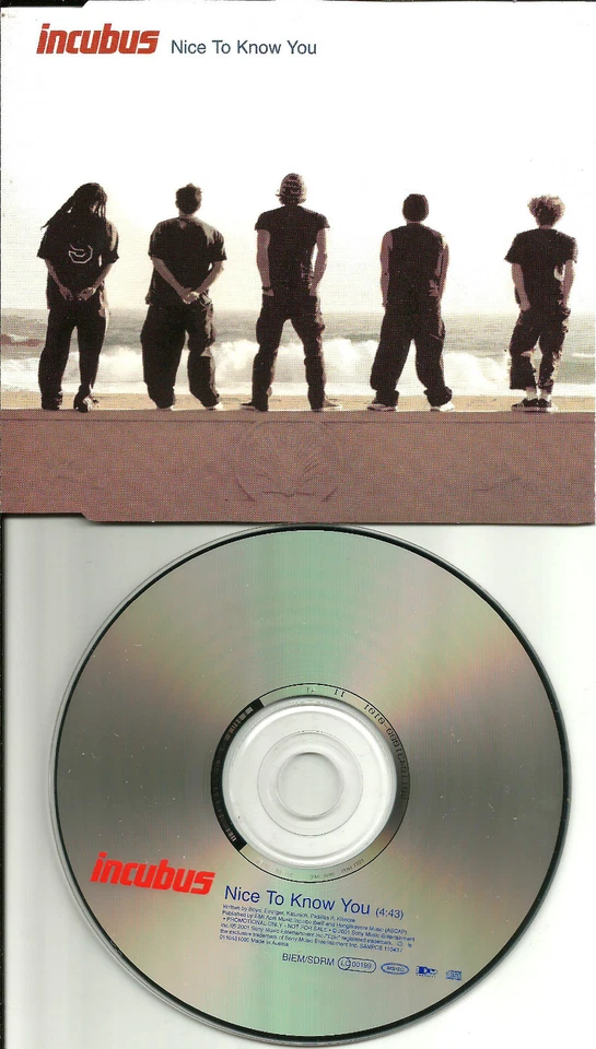 INCUBUS Nice to Know You 2001 EUROPE Made PROMO DJ CD Single USA Seller MINT - Image 1 of 1