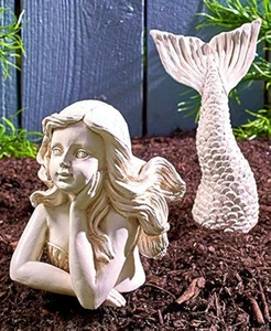 2-tlg. Meerjungfrau Garten Statue - Bild 1 von 1