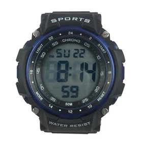 GEORGE Black Gold Tone Digital Sports Chrono Alarm Stop Watch w/Light WR 50M - Picture 1 of 8