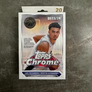 Topps Chrome 2023-2024 NBA Basketball Trading Cards, Hanger Box, Factory Sealed - Picture 1 of 2