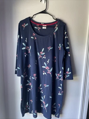 SOMA Navy  Sleep Tunic Nightshirt Cherry Blossoms Women’s Sz Large EUC - Image 1 of 4