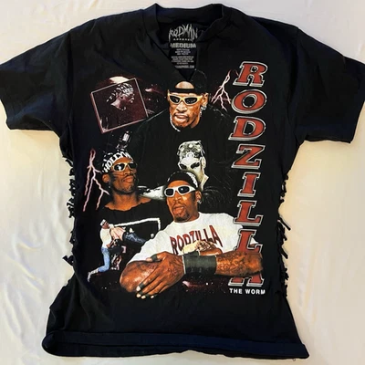 Camisa Dennis Rodman Para Hombre Mediana Negra Manga Corta NBA... Camisa Editada Foto 1 de 4