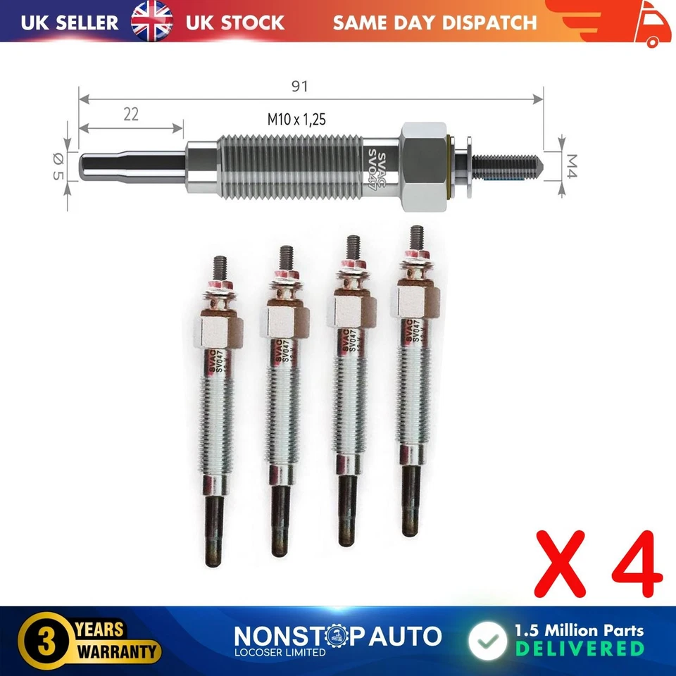 4X Bougies de Préchauffage Pour Hyundai Galloper I II H-1 Starex H100 Terracan - Photo 1/4