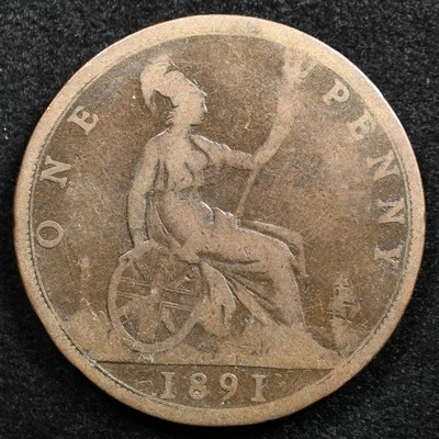 Great Britain 1 Penny 1891, Coin, Inv#F725 - Image 1 of 2