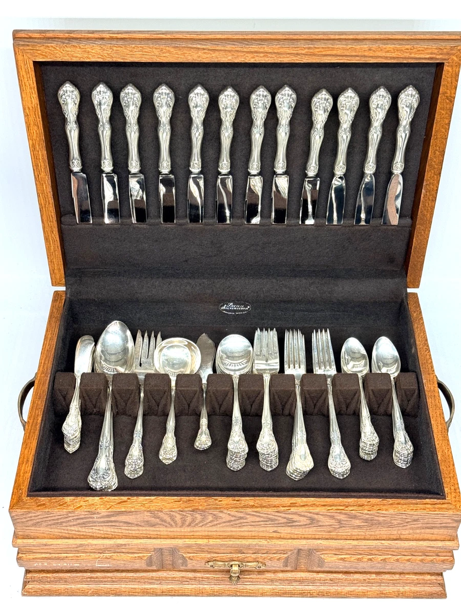 Alvin Chateau Rose Antique US Sterling Silver Flatware Sets for