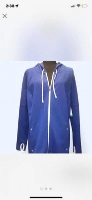 NUEVO CON ETIQUETAS Chaqueta con Capucha Azul Danskin Cremallera Talla 1x Gruesa y Cómoda Foto 1 de 3