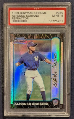 1999 Bowman Chrome REFRACTOR Alfonso Soriano #350 (PSA 9 MINT) READ (FREE S/H) - Image 1 of 4