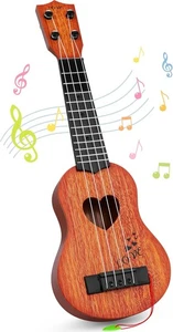 YEZI Niños Juguete Ukelele Clásico Guitarra Instrumento Musical, Marrón - Imagen 1 de 7