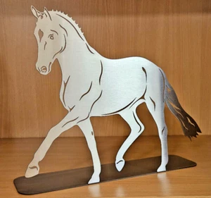 Aufsteller Pferd Trakehner 23 cm hoch Edelstahl Figur Dressurpferd - Bild 1 von 4