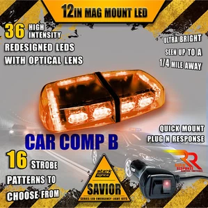 36 LED Light Bar Top Oval Magnetic Hazard Roof Strobe - Amarillo ámbar - Imagen 1 de 6