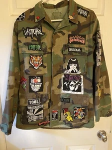 Handmade Custom Punk Cammo Jacket Upcycled One Of A Kind - Picture 1 of 10