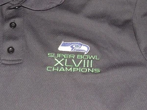 NFL Team Seattle Seahawks Super Bowl XLVIII Champions Polo Shirt Sz 2XL Football - Picture 1 of 4