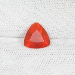 0.85 ct LUSTROUS BEST FIRE RED NATURAL MEXICAN FIRE OPAL TRILLION See Vdo DL $ - Picture 1 of 2