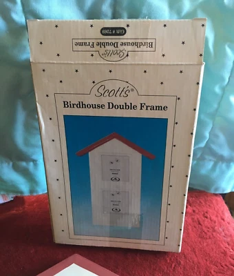 Birdhouse Double Photo Frame Scott's Collectables 2 1/2 inch photos NIB - Image 1 of 4
