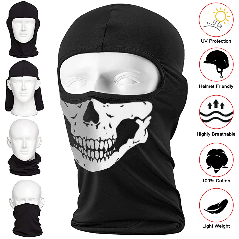 Skull Face Mask Skeleton Neck Scarf Fancy Dress Balaclava Ski Motorcycle Biker - Image 1 of 1