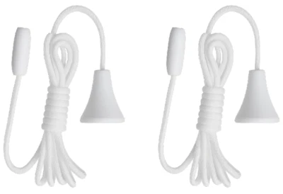 2x Light Pull Cord Switch Strings – White or Black for Bathroom/Shower - Image 1 of 2