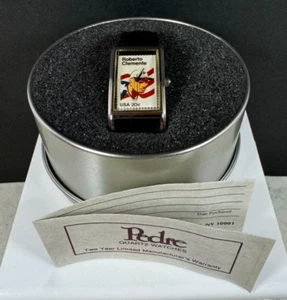 Vintage Roberto Clemente Pittsburgh Pirates Postage Stamp Pedre Quartz Watch - Picture 1 of 16