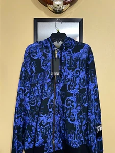 Nuevo PARA HOMBRES Versace Jeans Couture Cremallera Completa Sudadera con Capucha Azul - Imagen 1 de 6
