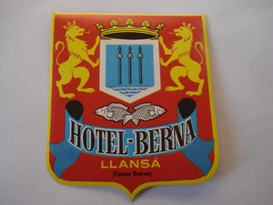 etiquette hotel luggage label HOTEL BERNA LLANSA Costa Brava - Foto 1 di 1