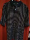 Ping Golf  Xl, Pima Cotton Stripe Polo Sport Shirts Black With Stripes Very Nice
