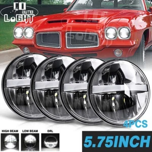 4x 5.75" inch LED Headlights Hi/Lo White DRL For Pontiac GTO Firebird 1964-1972 - Picture 1 of 12