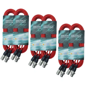 keepdrum DMX-Kabel Lichtkabel Set Rot 3-pol XLR je 2x 3m 10m 15m - Bild 1 von 4
