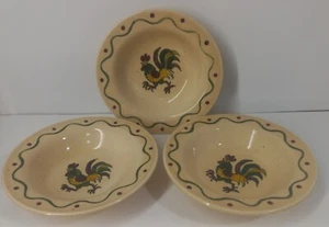 3 Metlox Poppytrail Provicial Green Rooster 6" Dessert Bowls - Picture 1 of 8