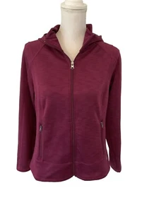 Talbots Damenjacke Mantel mit Kapuze voller Reißverschluss vorne burgundisch Größe Medium - Bild 1 von 5
