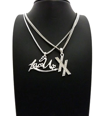 Nuevo Juego de Cadena con Cordones y Est 19xx Caja Cadena de Eslabones Cubanos Chapado en Oro Blanco Foto 1 de 4