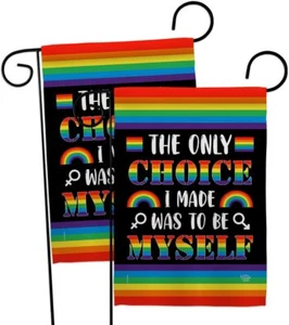 Choice Myself Garden Flag 2pcs Pack Support Pride Rainbow Love LGBT Gay Bisex... - Picture 1 of 4