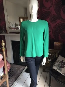 Blusa ZARA MUJER Verde Esmeralda Crepé Con Cremallera A Espalda Talla S EU 36 - Imagen 1 de 8