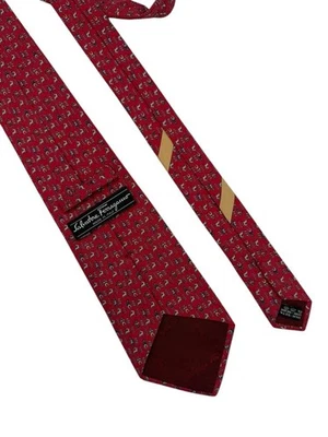 Salvatore Ferragamo Vintage Italian  Neck Tie 100% SILK Men's Necktie 58.5X3.5" - Image 1 of 4
