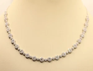 COLLANA FIORI MAGIC ZIRCONI TONDI PAVE' ARGENTO 925 CM 43-47 MM 6 MM 4 EXPLOIT - Foto 1 di 7