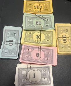 VTG Monopoly Money 1's 5's 10's 50's 100's 500's Board Game Replacements - Picture 1 of 7