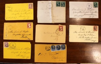 8 American Postal Covers From 1855-1881 New York State and Boston (3 Civil War) - Image 1 of 4