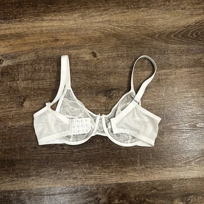 HSAI 女式迷你文胸,蕾丝,有线,白色,38DD — 第 1/4 张图片