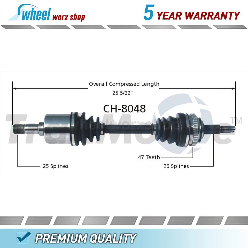 Eje delantero izquierdo CV para Dodge 600 2,5 L 1987 1988, para Dodge Aries 2,2 L 1987 Foto 1 de 1