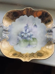 Kleine handbemalte Porzellanschale mit Goldrand von 1979 - Bild 1 von 2
