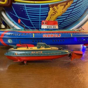 Marusan Vintage Tin Toy Submarine Showa Retro - Picture 1 of 10