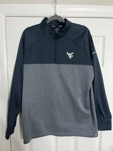 Pullover usado WVU Nike Golf 1/4 cremallera. Grande. Azul/gris - Imagen 1 de 4